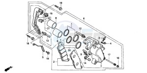 CB250 NIGHTHAWK drawing FRONT BRAKE CALIPER