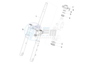 MEDLEY 125 4T IE ABS E3, E4 (APAC) drawing Fork/steering tube - Steering bearing unit