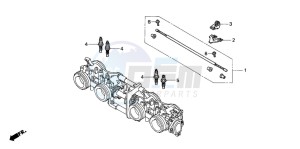 CB1300F1 CB1300SUPER FOUR drawing THROTTLE BODY(COMPONENTS)