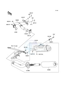 KX250F KX250YBF EU drawing Muffler(s)