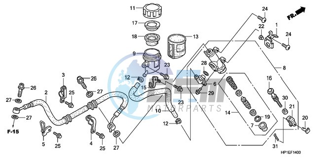 RR. BRAKE MASTER CYLINDER