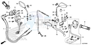 CRF250MF CRF250M UK - (E) drawing HANDLE LEVER/SWITCH/CABLE/MIRROR