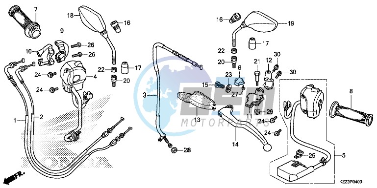 HANDLE LEVER/SWITCH/CABLE/MIRROR