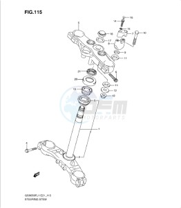 GSXF650 drawing STEERING STEM (GSX650FAL1 E21)