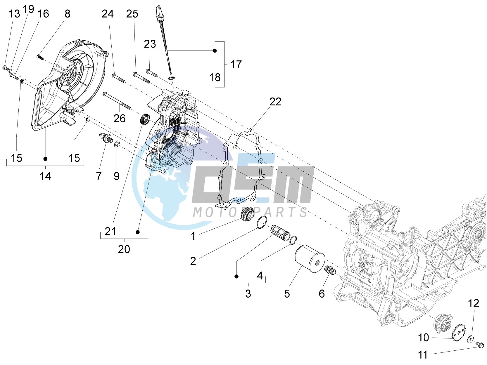 Flywheel magneto cover - Oil filter