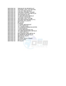 GSX-R750 (E2) drawing * COLOR CHART *