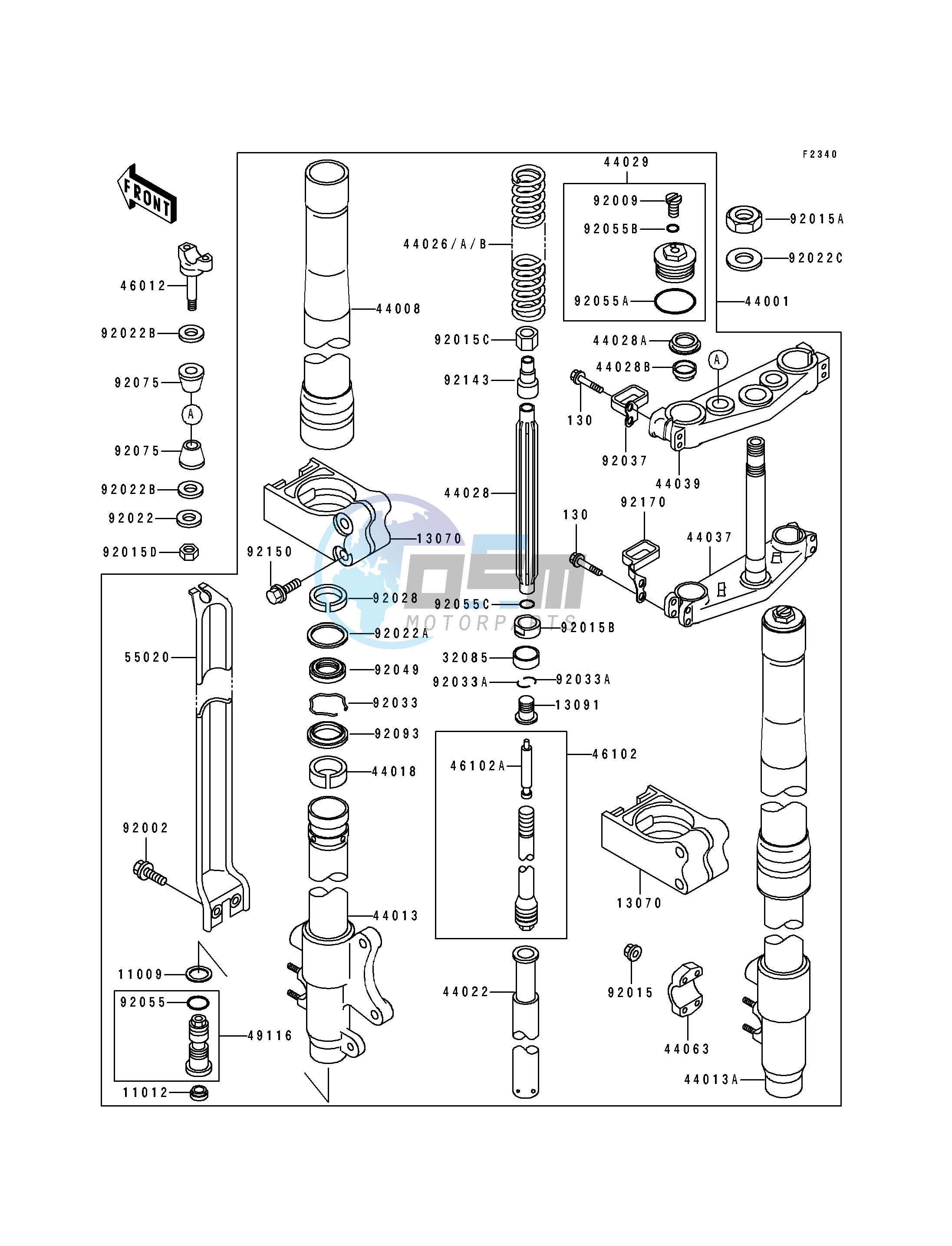 FRONT FORK -- KX250-H1- -