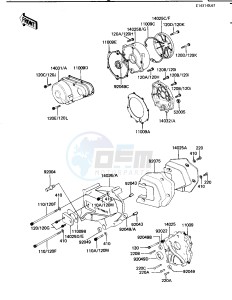 KZ 1100 B [GPZ) (B1-B2) [GPZ) drawing ENGINE COVERS