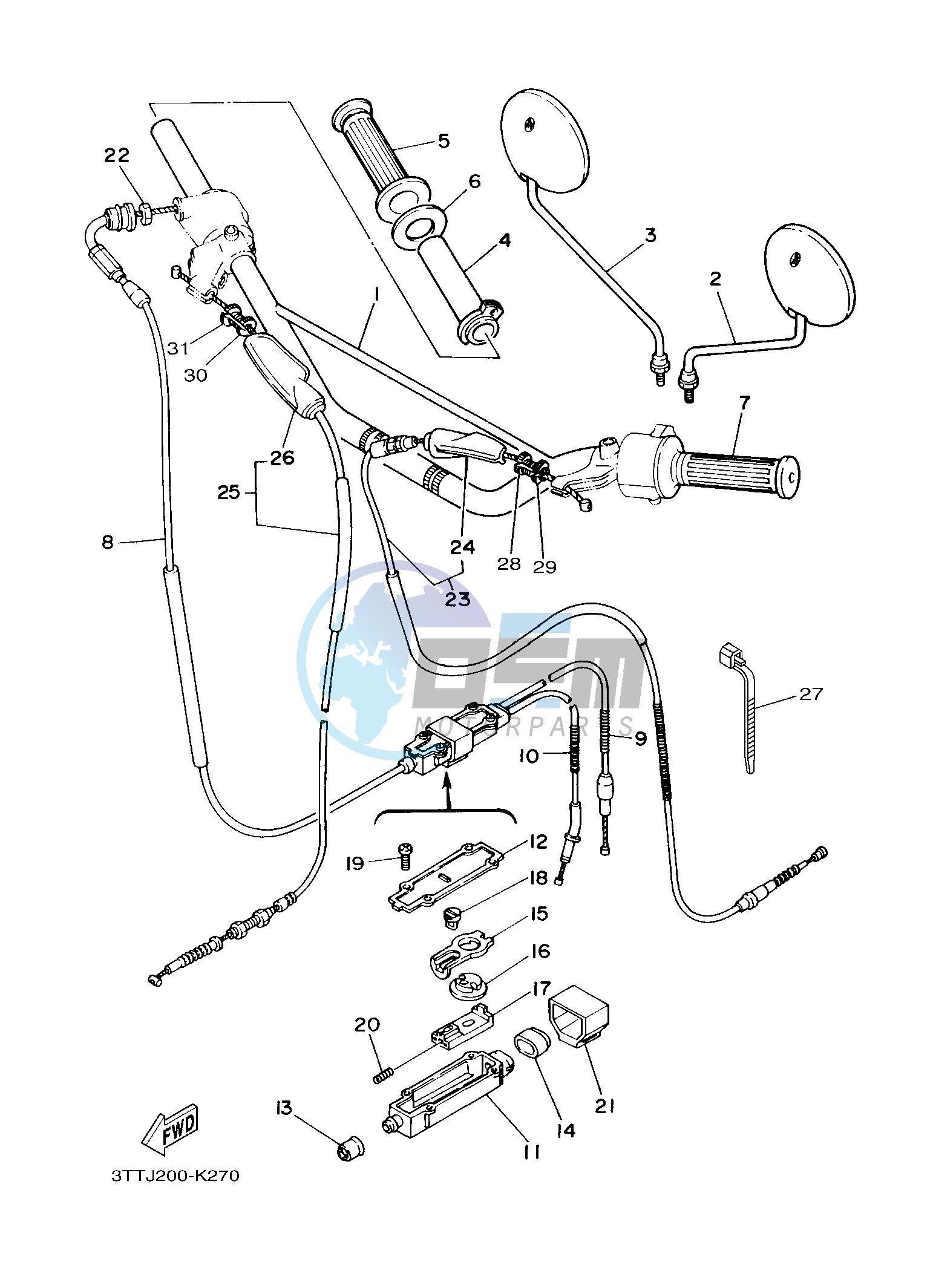 M. STEERING HANDLE & CABLE