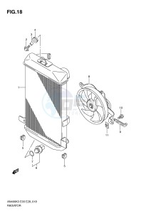 AN400 (E3-E28) Burgman drawing RADIATOR