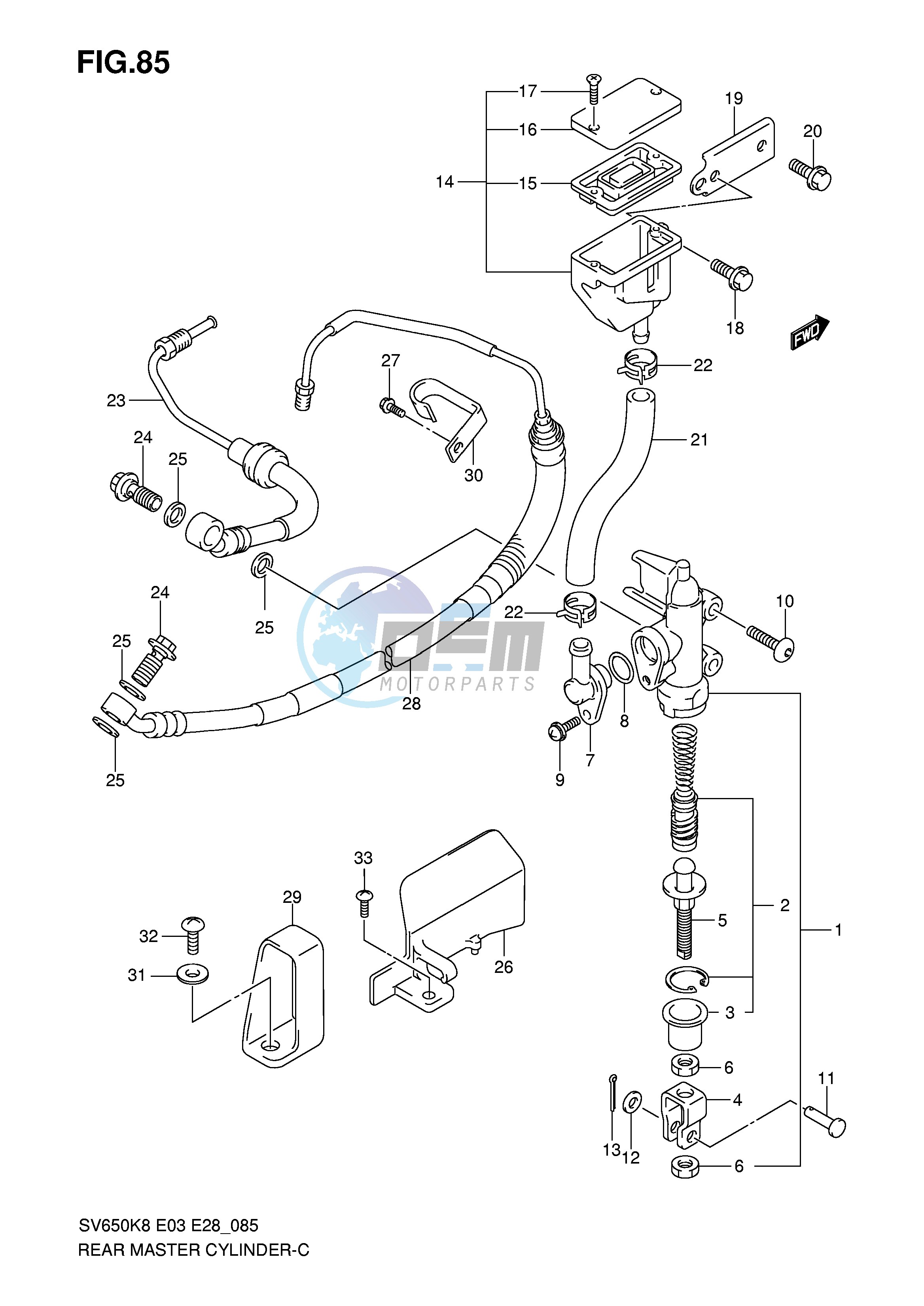 REAR MASTER CYLINDER (SV650AK8 SAK8 AK9 SAK9 SAL0)