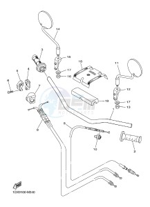 WR450F (1DX9 1DX6 1DX8 1DX7) drawing STEERING HANDLE & CABLE