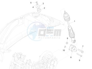 PRIMAVERA 150 4T 3V IE ABS-NOABS E3-E4 (EMEA, LATAM, APAC) drawing Rear suspension - Shock absorber/s