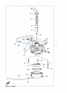 YFM90R (BD3C) drawing CARBURETOR