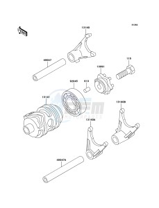 KX85 / KX85 II KX85A8F EU drawing Gear Change Drum/Shift Fork(s)