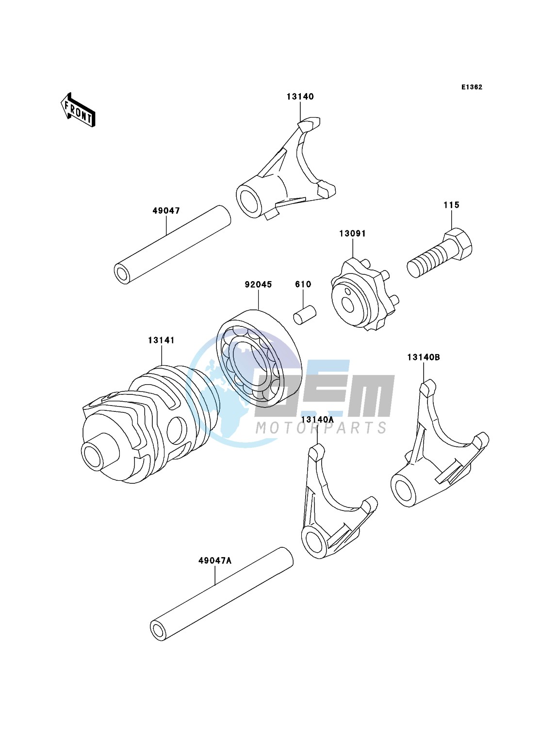 Gear Change Drum/Shift Fork(s)