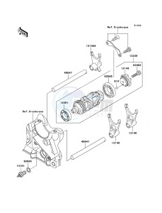 Z750S ZR750-K1H FR GB XX (EU ME A(FRICA) drawing Gear Change Drum/Shift Fork(s)