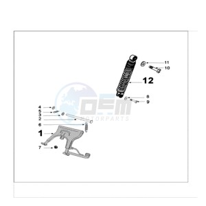 KISBEE AX drawing REAR SHOCK AND STAND