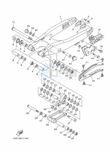 YZ250 (BCRD) drawing REAR ARM