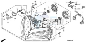 CBR125RW9 UK - (E / WH) drawing HEADLIGHT (CBR125RW7/RW9/RWA)