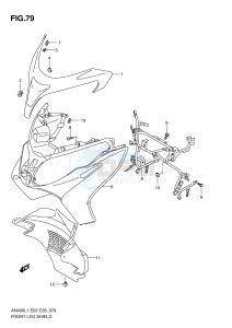 AN400 (E03) Burgman drawing FRONT LEG SHIELD (AN400ZAL1 E28)