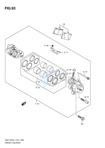 GSF1250 (E21) Bandit drawing FRONT CALIPER (GSF1250AL1 E21)