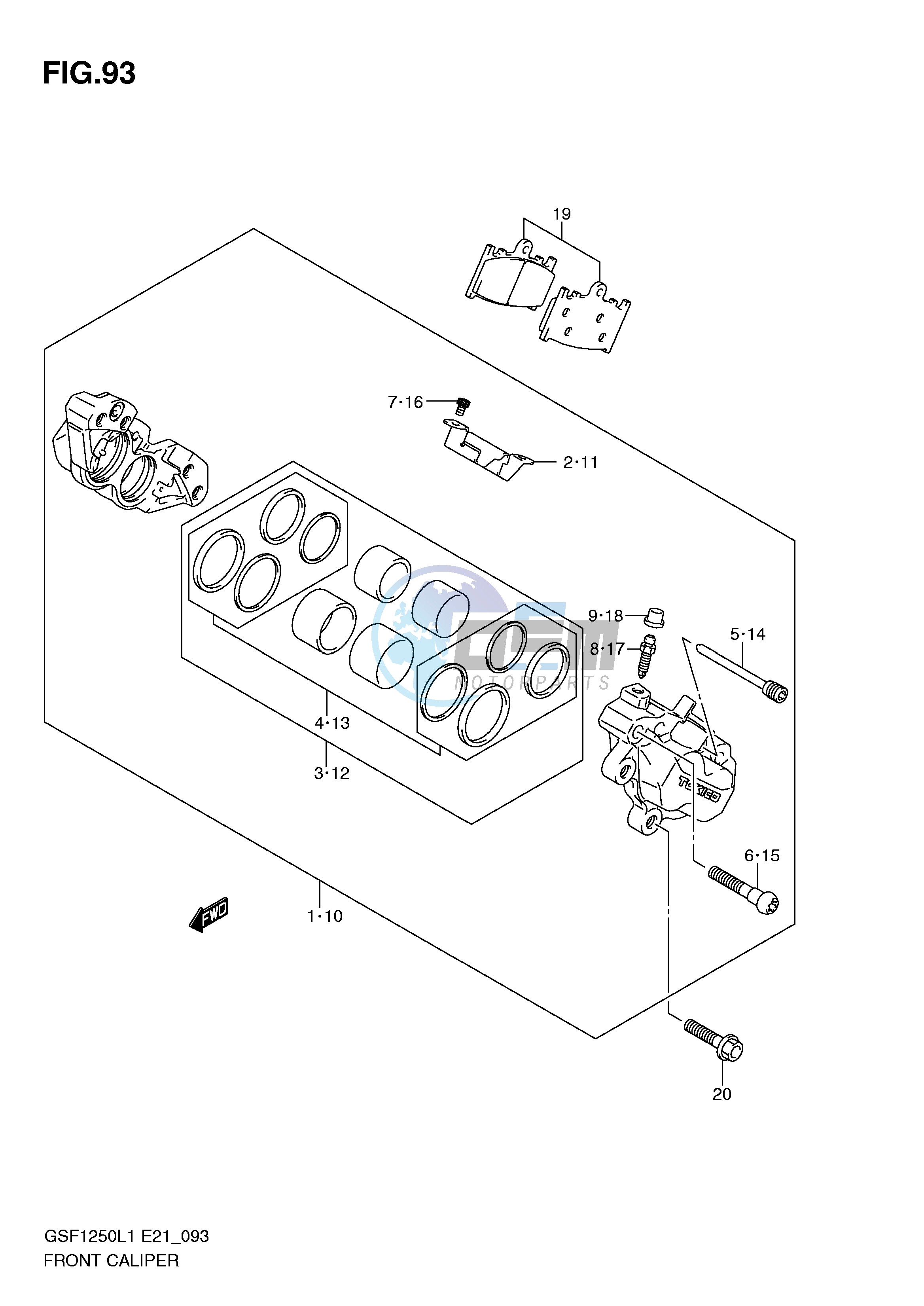 FRONT CALIPER (GSF1250AL1 E21)