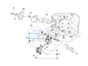 MP3 400 ie drawing Camshaft - Rocking levers support unit