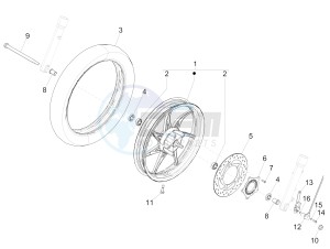 LIBERTY 150 150 IGET 4T 3V IE ABS (APAC) drawing Front wheel