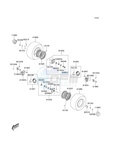 KSF 50 B [KFX50] (B7F-B9S) B8F drawing FRONT HUB