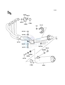 ZRX1200R ZR1200-A5H FR GB XX (EU ME A(FRICA) drawing Muffler(s)