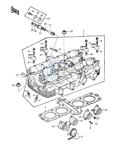 KZ 550 C [LTD] (C1-C2) [LTD] drawing CYLINDER HEAD -- 80-81 C1_C2- -