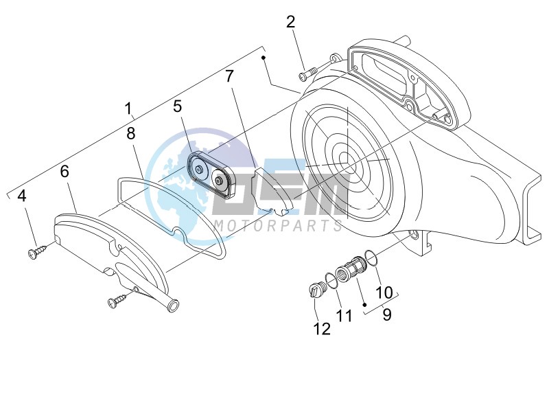 Flywheel magneto cover - Oil filter