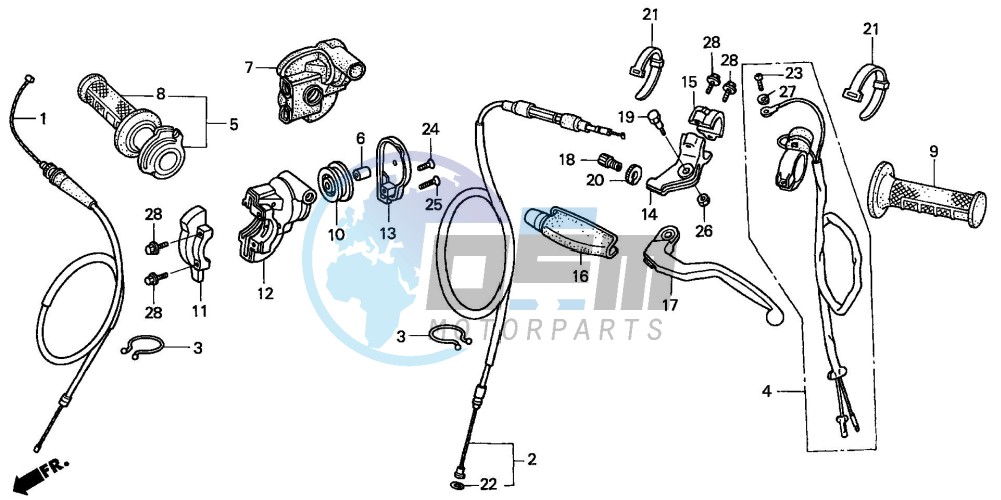 HANDLE LEVER/SWITCH/CABLE (CR125R2,3)