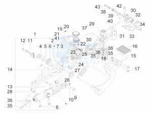 MP3 300 4t 4v ie lt ibrido drawing Control pedals - Levers