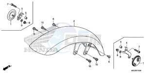 CB1100 UK - (E) drawing FRONT FENDER (CB1100CA/CAD/TA/TAD)