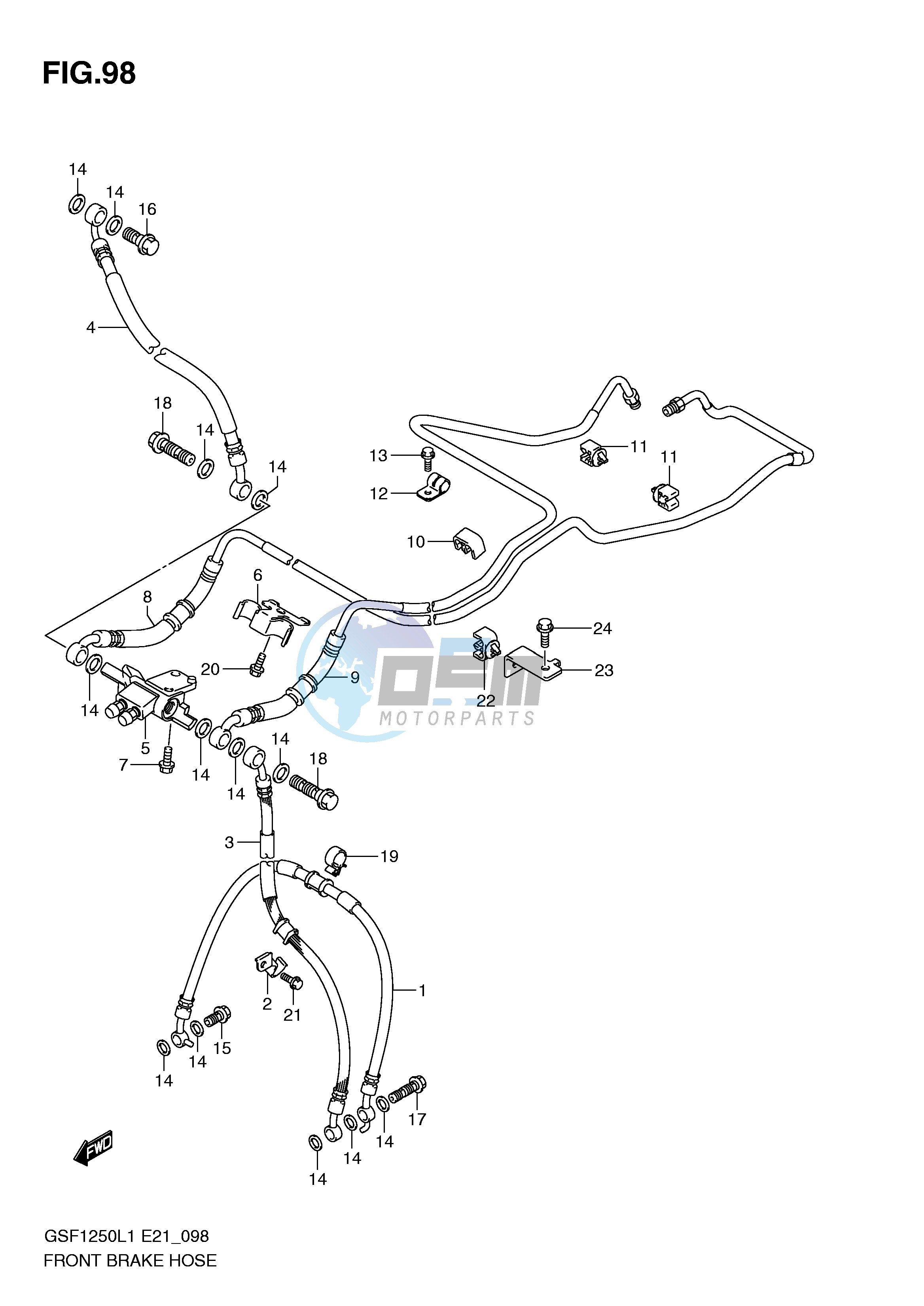 FRONT BRAKE HOSE (GSF1250AL1 E24)