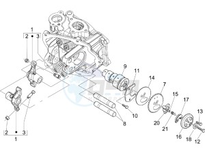 LXV 150 4T USA drawing Rocking levers support unit