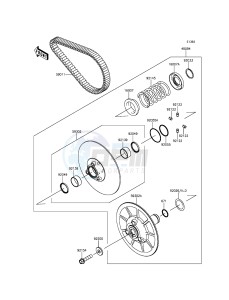 MULE PRO-DXT KAF1000BGF EU drawing Driven Converter/Drive Belt