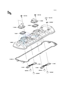 Z1000SX ZX1000GBF FR GB XX (EU ME A(FRICA) drawing Cylinder Head Cover