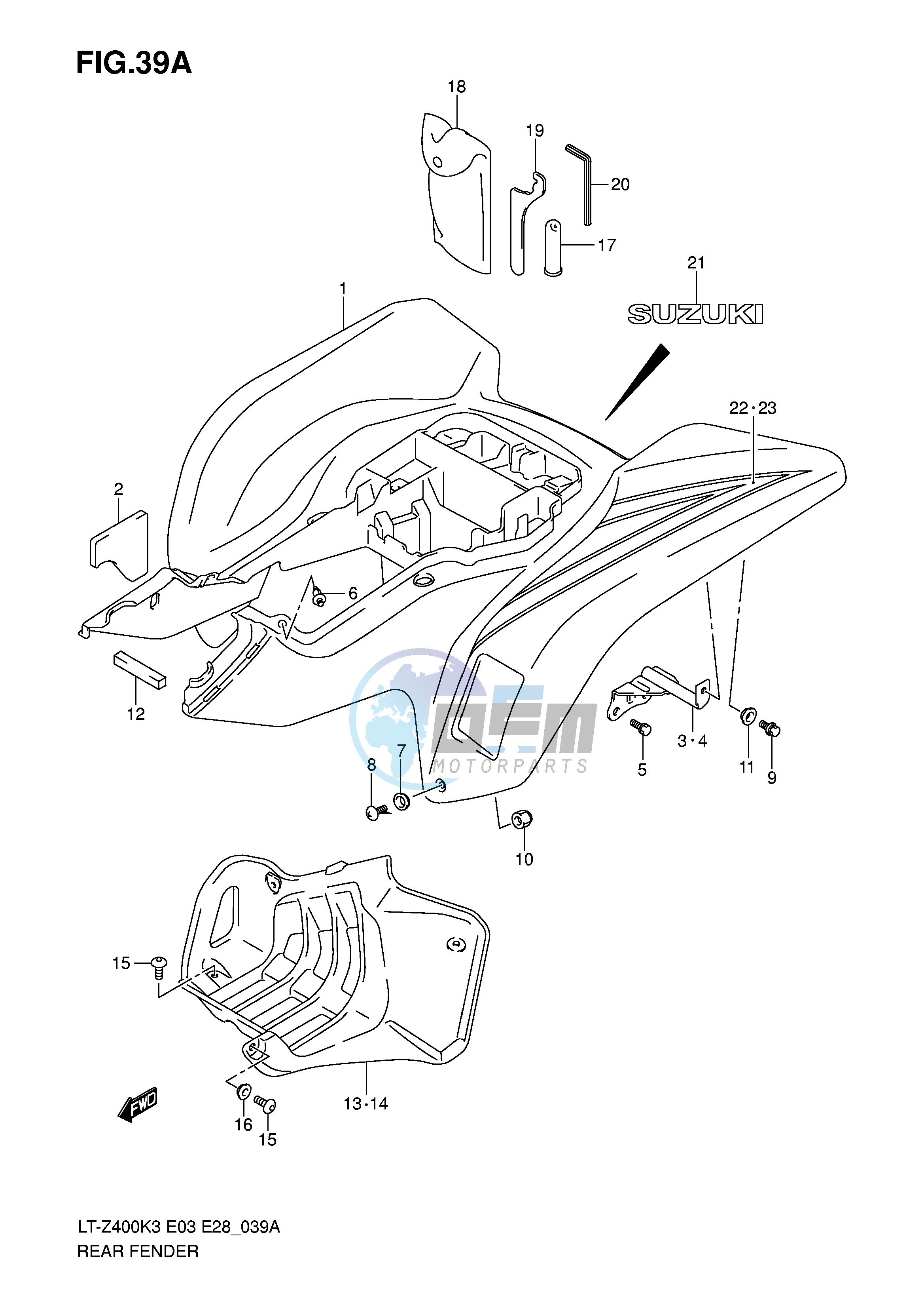 REAR FENDER (MODEL K5 K6)