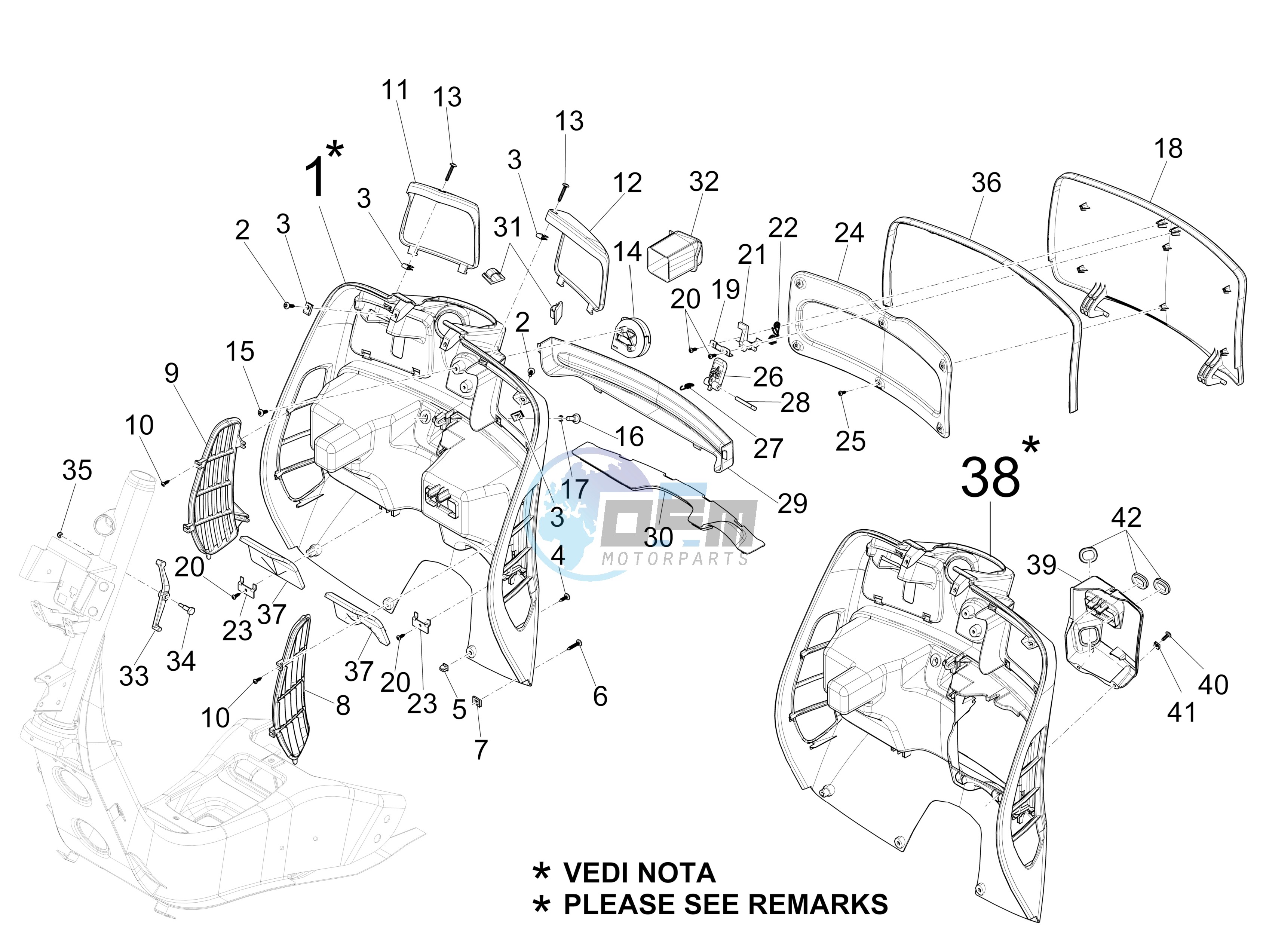 Front glovebox - Knee-guard panel