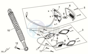 FIDDLE II 125S drawing TAIL LIGHT - REAR SUSPENSION