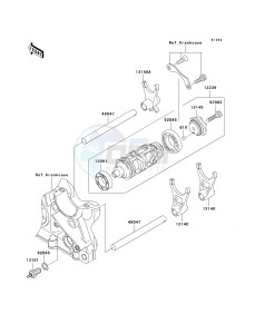 ZR 1000 A [Z1000] (A6F-A6F) A6F drawing GEAR CHANGE DRUM_SHIFT FORK-- S- -