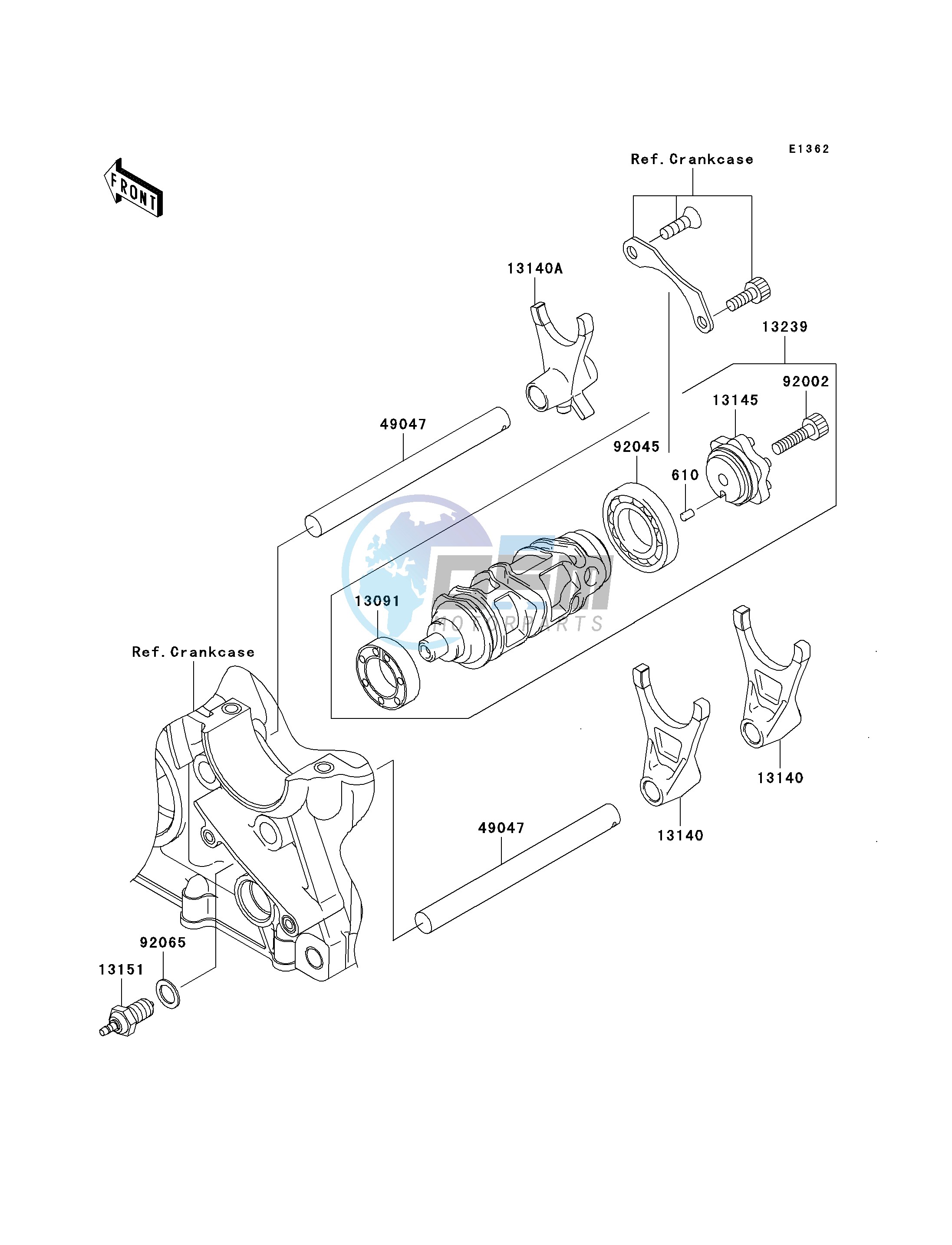 GEAR CHANGE DRUM_SHIFT FORK-- S- -