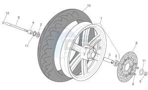 Sport City 125-200 e2 125-200-250 drawing Front wheel