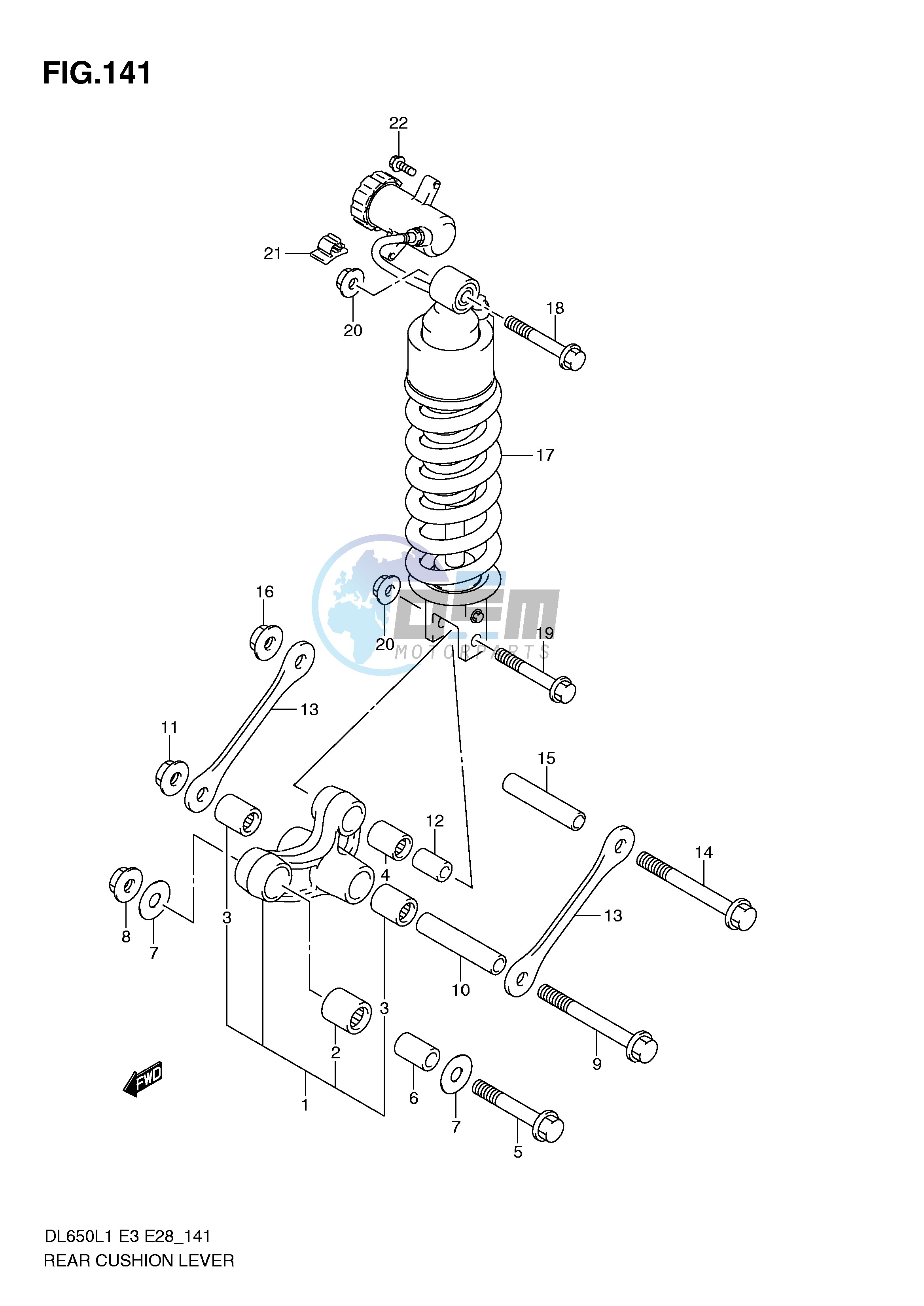 REAR CUSHION LEVER (DL650AL1 E33)