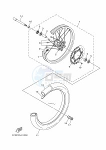 YZ250X (BF1T) drawing FRONT WHEEL