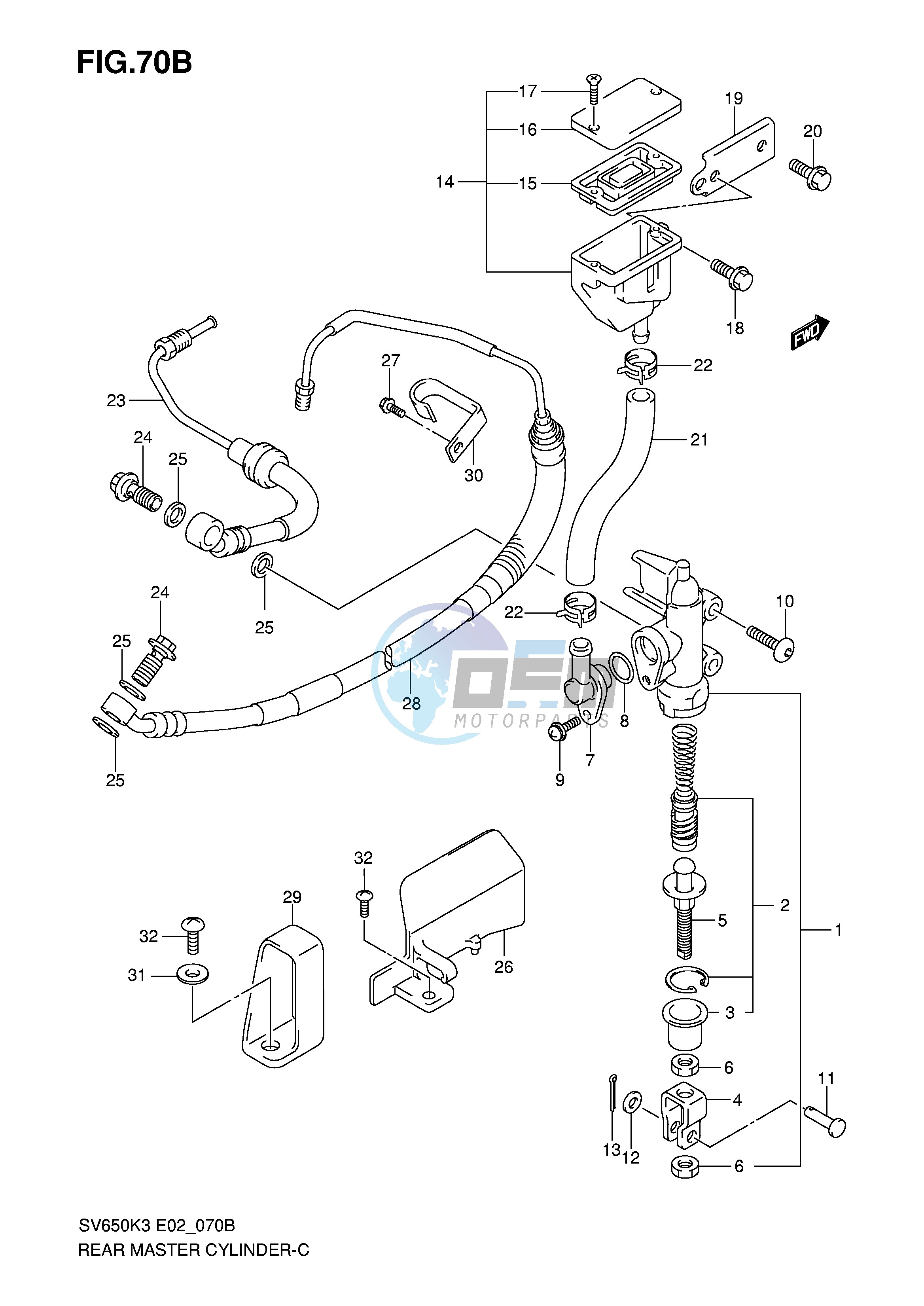 REAR MASTER CYLINDER (SV650AK7 UAK7 SAK7 SUAK7)