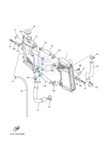 YZ125 (1SRM 1SRN 1SRP 1SRR 1SRR) drawing RADIATOR & HOSE